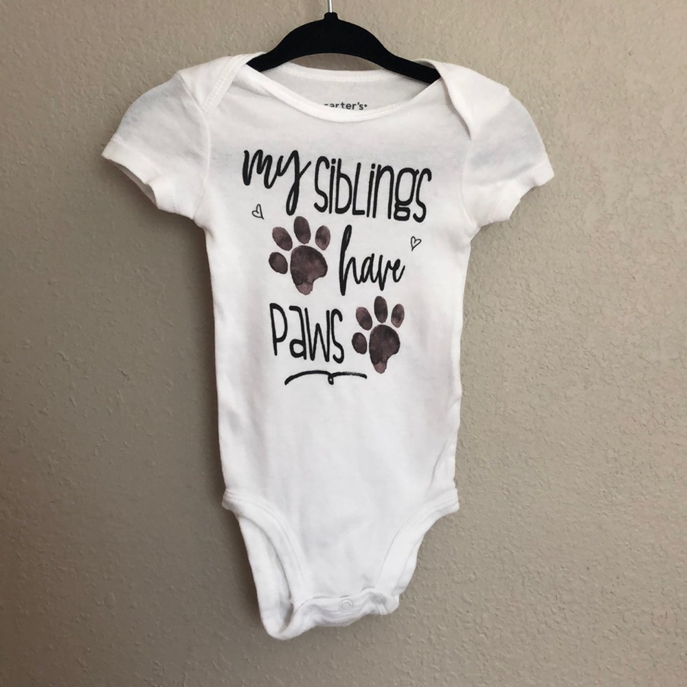 My siblings have paws 🐾 3m screenprint onsie